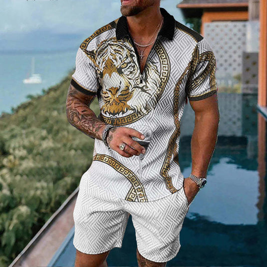 Men's Summer New Polo Shirt Suit Plus Size Fashion