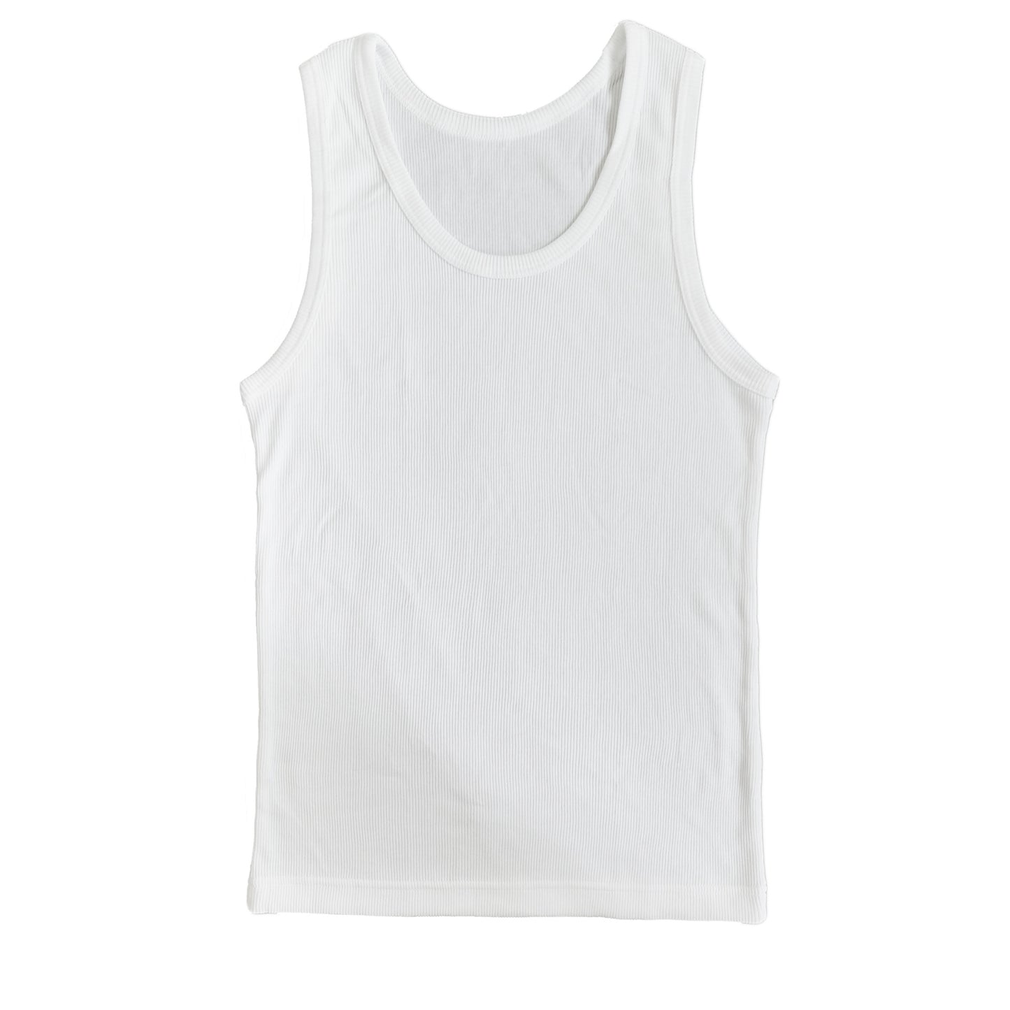 Heavy Bold Thread Vest White For Men Round Neck