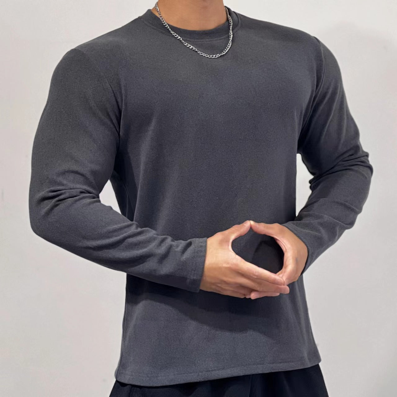 Men's Fashion Sports Casual Solid Color Long Sleeve