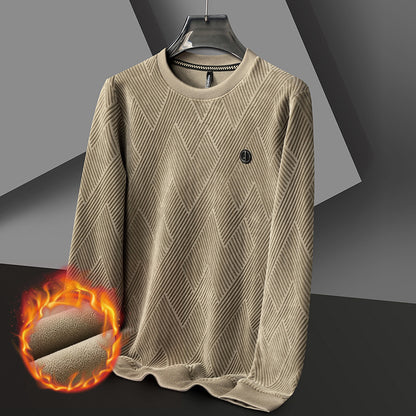 Men's Fleece-lined Thick Round Neck Thermal Bottoming Shirt