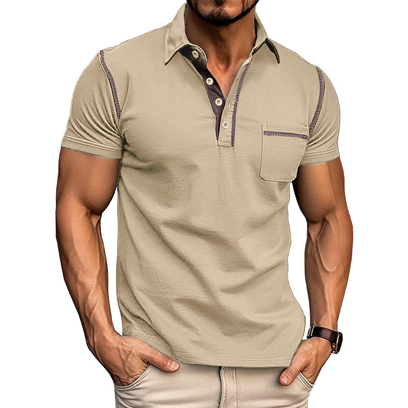 Men's Short Sleeve Polo Shirt Henry T-shirts - Casual Summer Quick Dry Top - Breathable Cotton Blend Knit Tee Sports Street Fashion Top