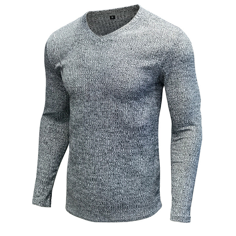 European And American Knitted Men's T-shirt Long-sleeved Sweater