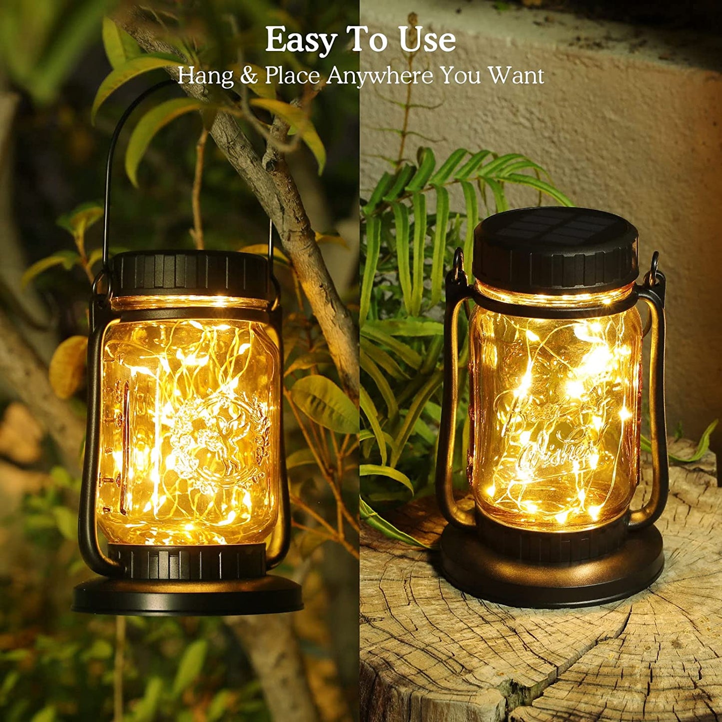 Home Patio Decorative LED Solar Mason Jar Light