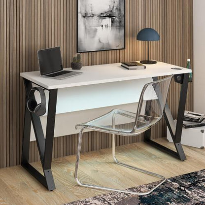 Genesis Adjustable Gaming Desk, White