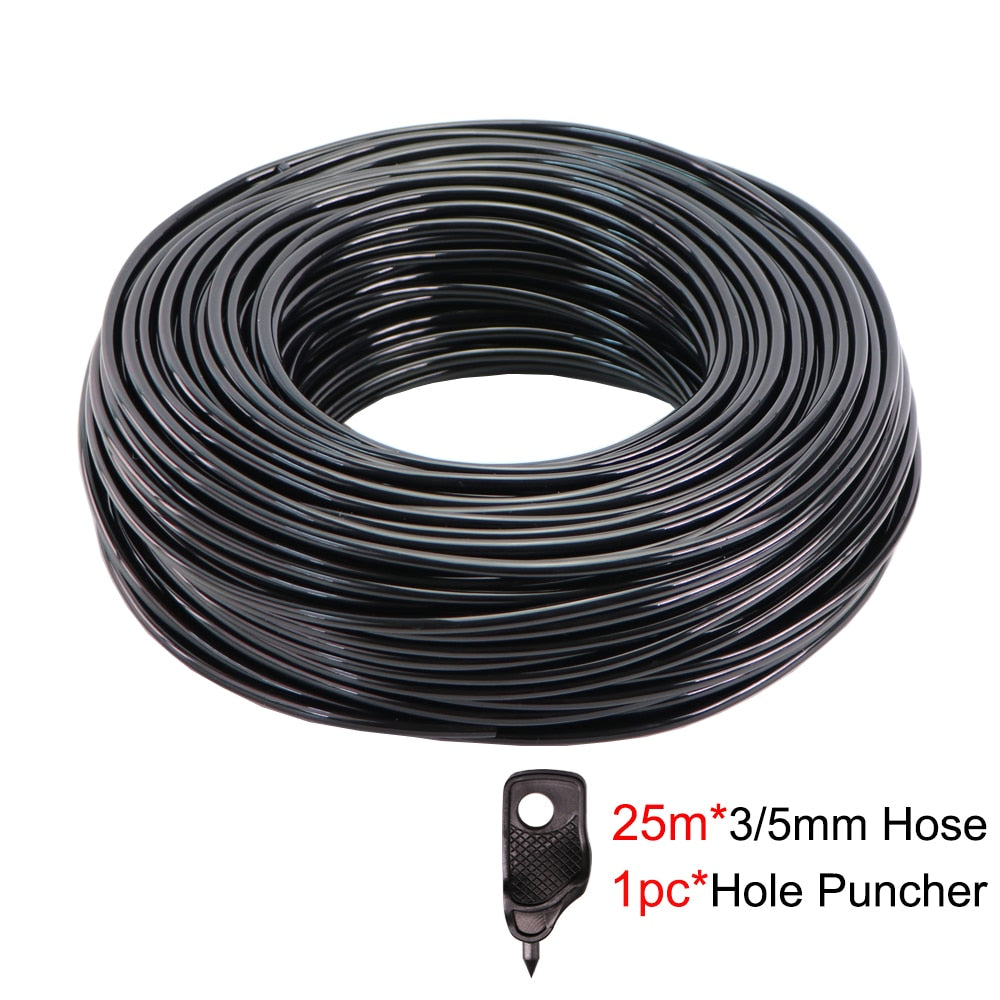 5-140m Garden Watering 3/5mm Hose Irrigation Pipe 1/8&#39;&#39; Tubing Greenhouse Bonsai Plant Flower Drip Arrow Dripper Sprinkler Tube