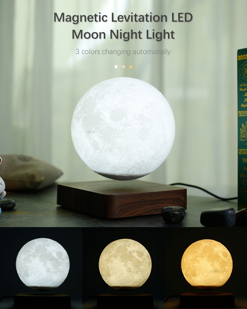 Q lampe de lune à lévitation magnétique veilleuse rotative sans fil LED Globe Constellation boule lumière lampe flottante cadeaux de nouveauté