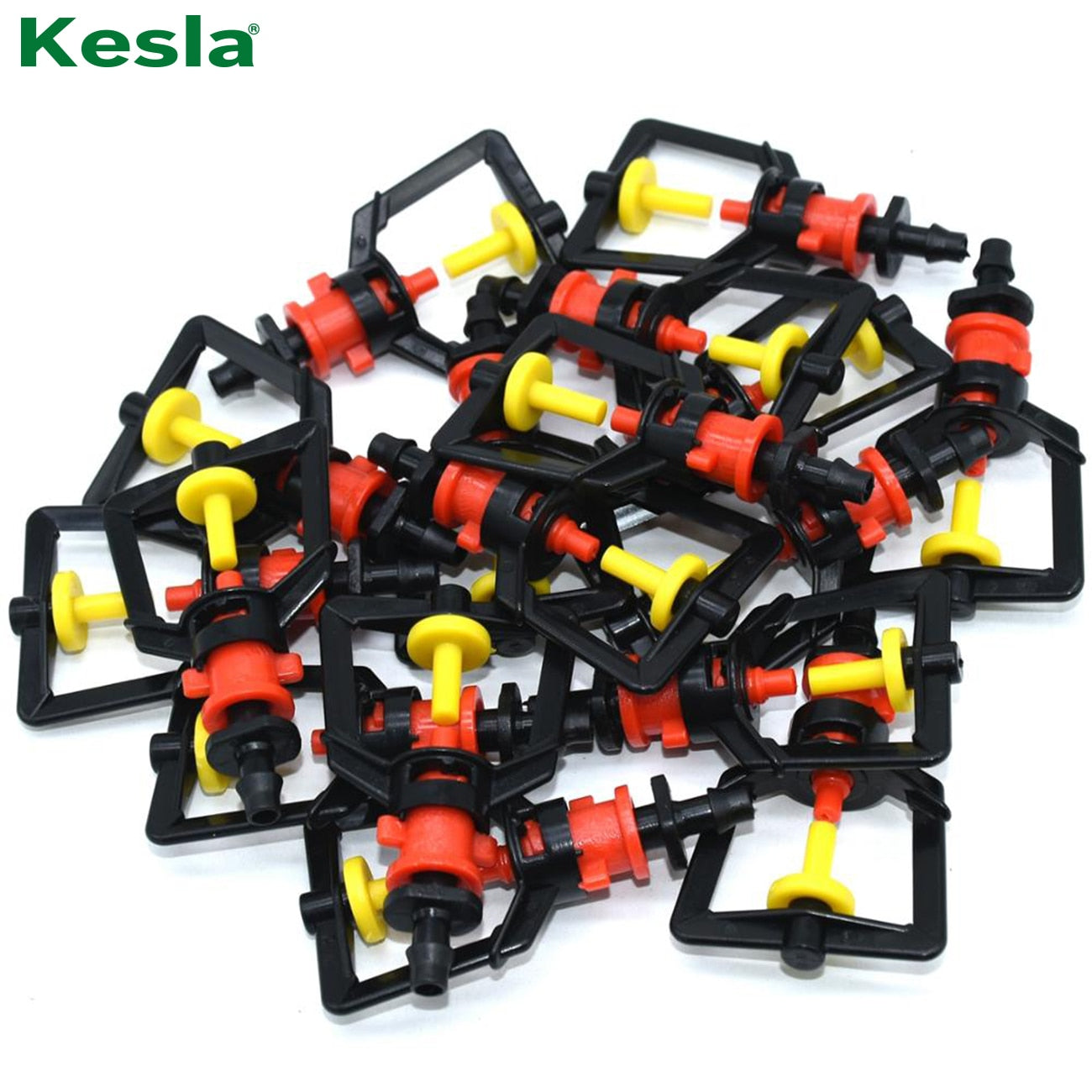 KESLA 5PCS Greenhouse 360 Refraction Micro Nozzle Garden Drip Irrigation Misting System Hanging Humidifier Sprayer w 4/7mm Barb