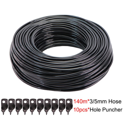 5-140m Garden Watering 3/5mm Hose Irrigation Pipe 1/8&#39;&#39; Tubing Greenhouse Bonsai Plant Flower Drip Arrow Dripper Sprinkler Tube