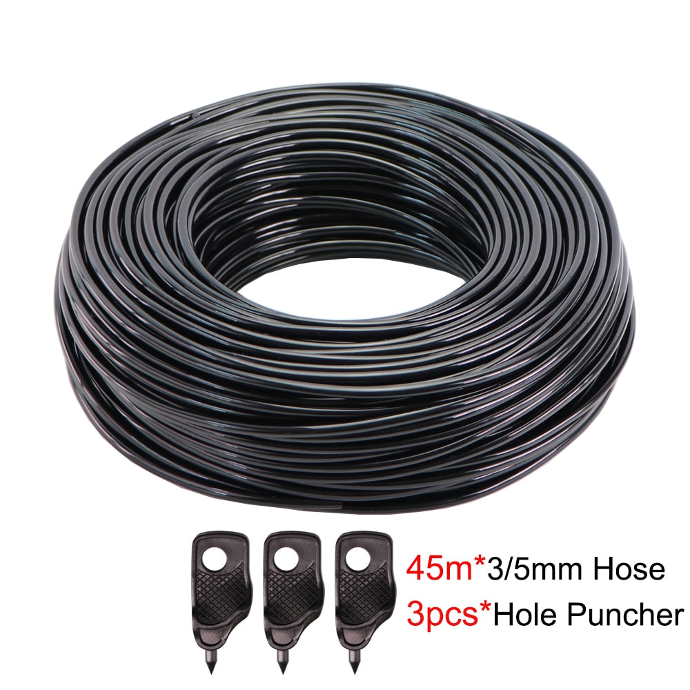 5-140m Garden Watering 3/5mm Hose Irrigation Pipe 1/8&#39;&#39; Tubing Greenhouse Bonsai Plant Flower Drip Arrow Dripper Sprinkler Tube