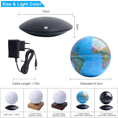 Q lampe de lune à lévitation magnétique veilleuse rotative sans fil LED Globe Constellation boule lumière lampe flottante cadeaux de nouveauté