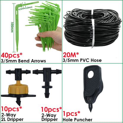 Greenhouse Drip Irrigation 4-way 3/5mm  Drip Arrow 2-way Transmitter Irrigation Watering System for Pot Garden Lawn 10set/20set