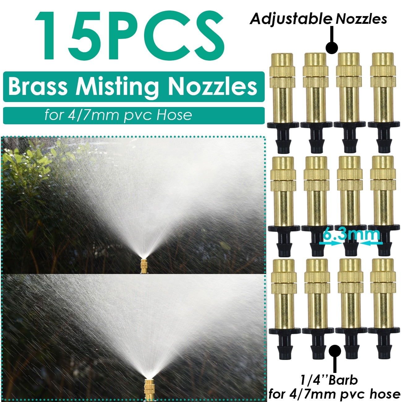 KESLA 5PCS Greenhouse 360 Refraction Micro Nozzle Garden Drip Irrigation Misting System Hanging Humidifier Sprayer w 4/7mm Barb