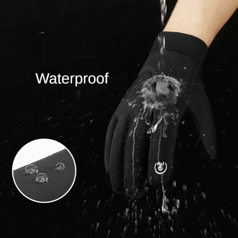 Winter Gloves Waterproof Warm Thermal Fleece Gloves Antislip Touch Screen Outdoor Sports