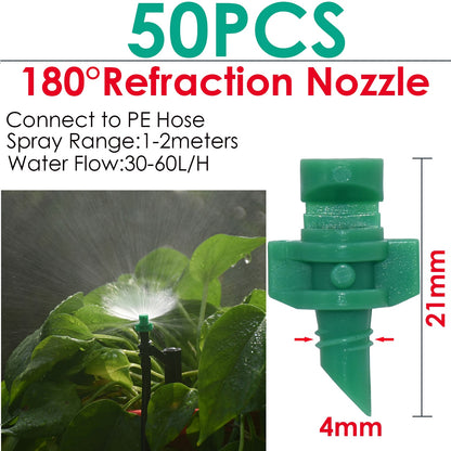 KESLA 5PCS Greenhouse 360 Refraction Micro Nozzle Garden Drip Irrigation Misting System Hanging Humidifier Sprayer w 4/7mm Barb