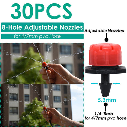 KESLA 5PCS Greenhouse 360 Refraction Micro Nozzle Garden Drip Irrigation Misting System Hanging Humidifier Sprayer w 4/7mm Barb