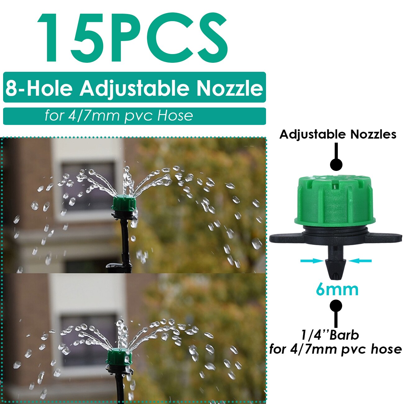 KESLA 5PCS Greenhouse 360 Refraction Micro Nozzle Garden Drip Irrigation Misting System Hanging Humidifier Sprayer w 4/7mm Barb